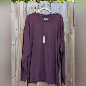 Carhartt Burgundy Maroon Long Sleeve Loose Fit Cotton T-Shirt